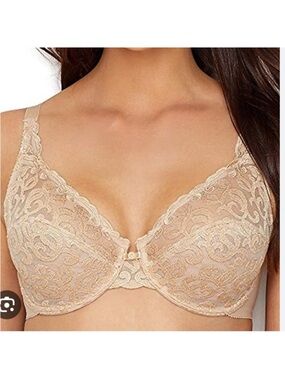 Wacoal NWT Arabesque Lace Unlined Bra in Nude 38C